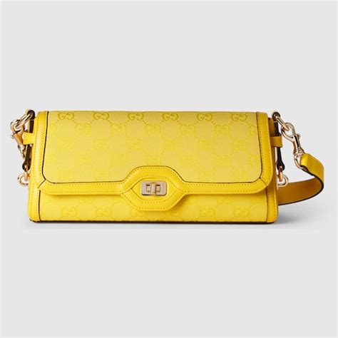 Sac à épaule Gucci Luce petite taille en toile GG jaune 